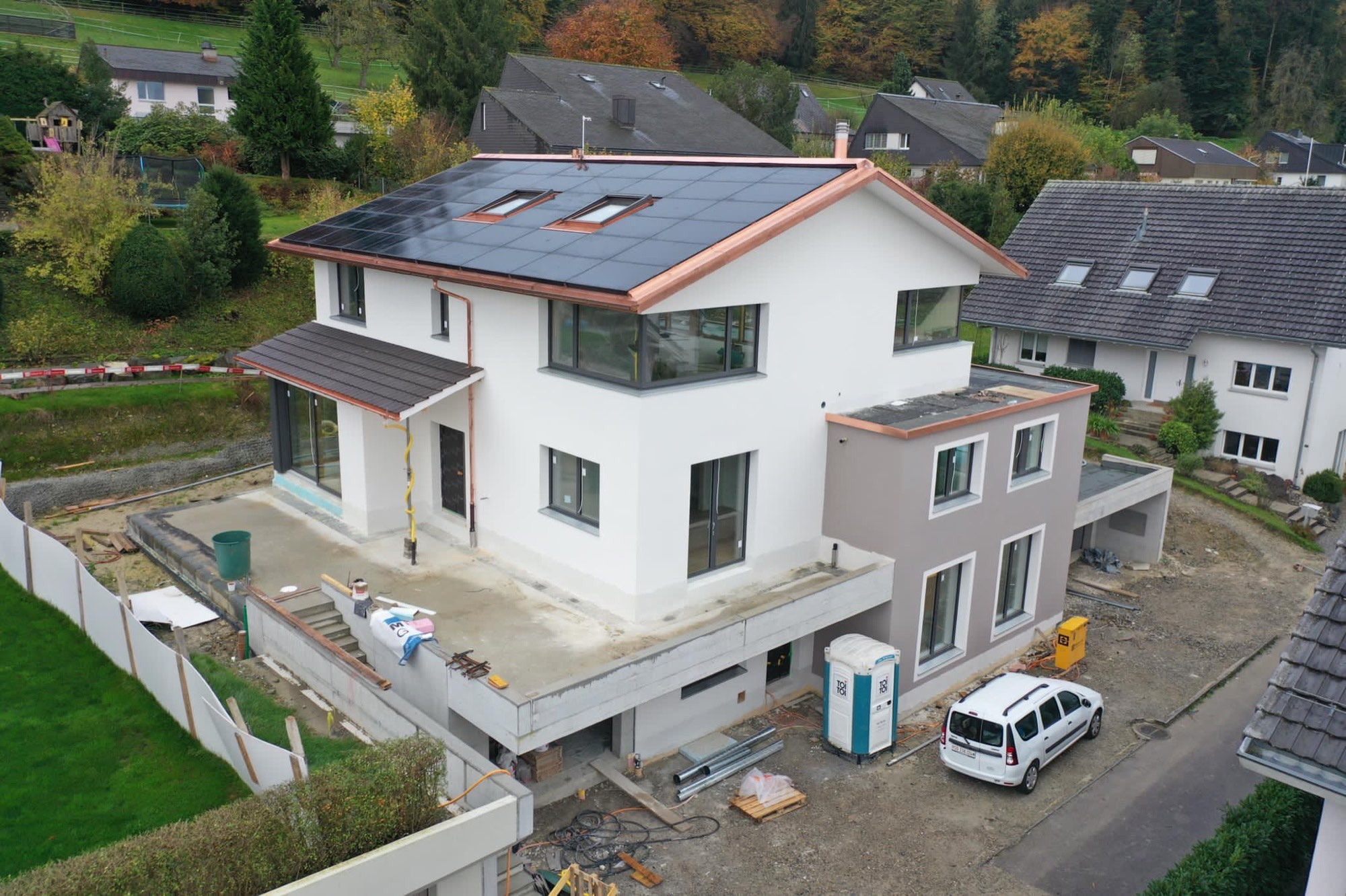 Neubau während der Bauphase