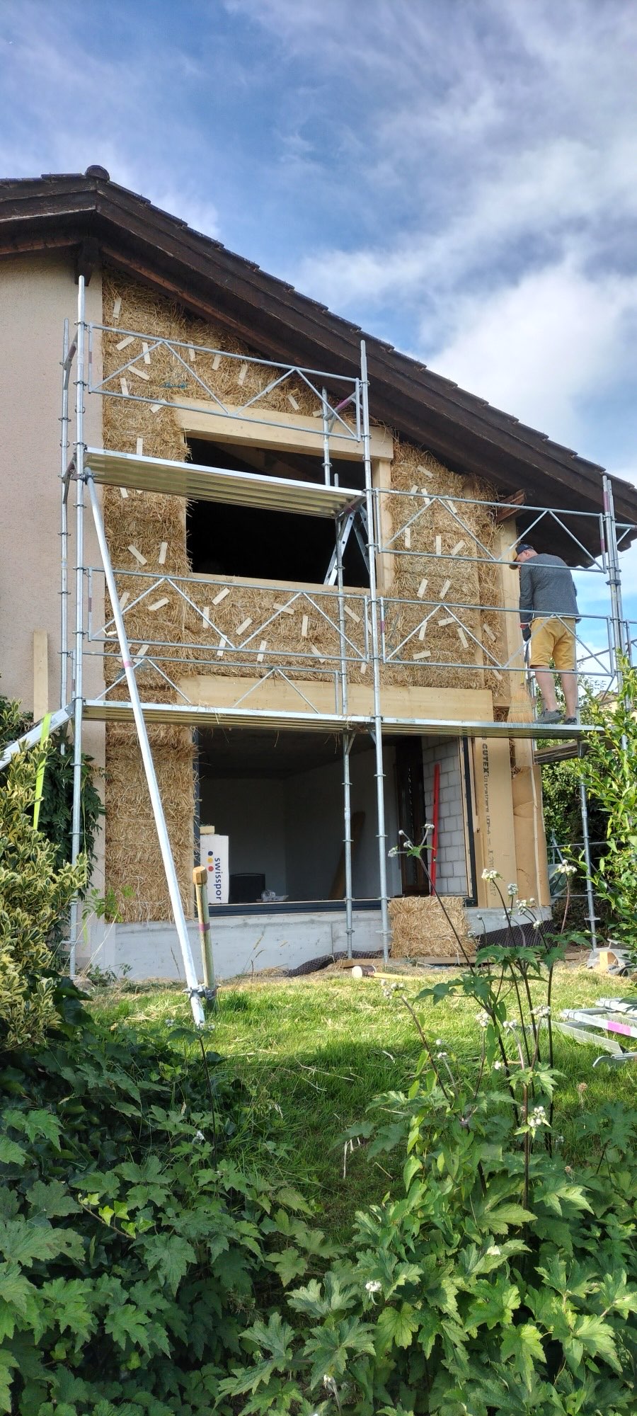Fassade mit Strohdämmung